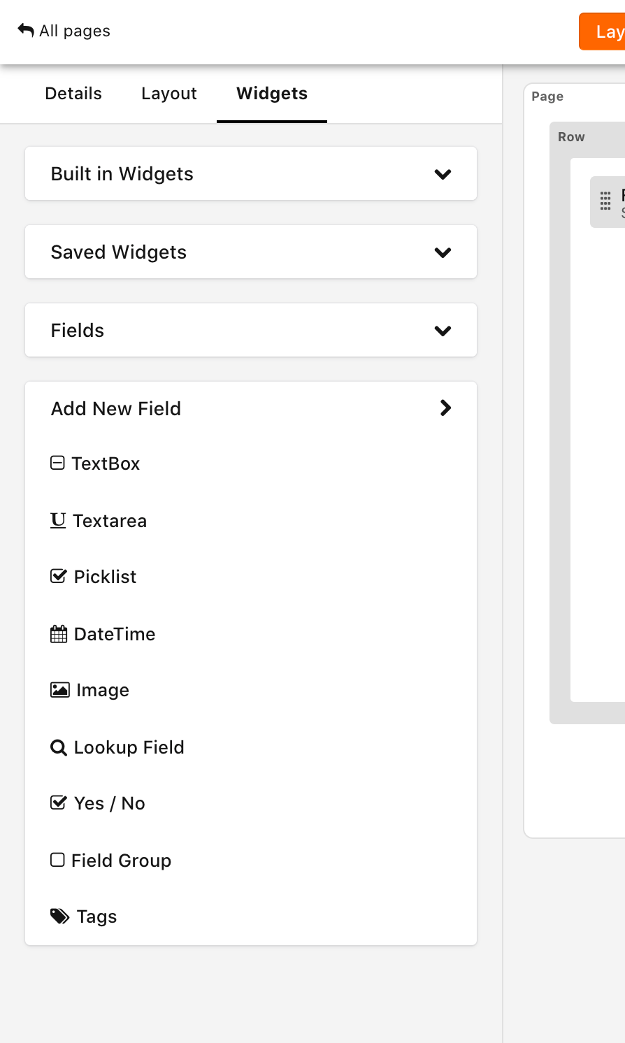 "Add New Field" section in edit Edit Profile page