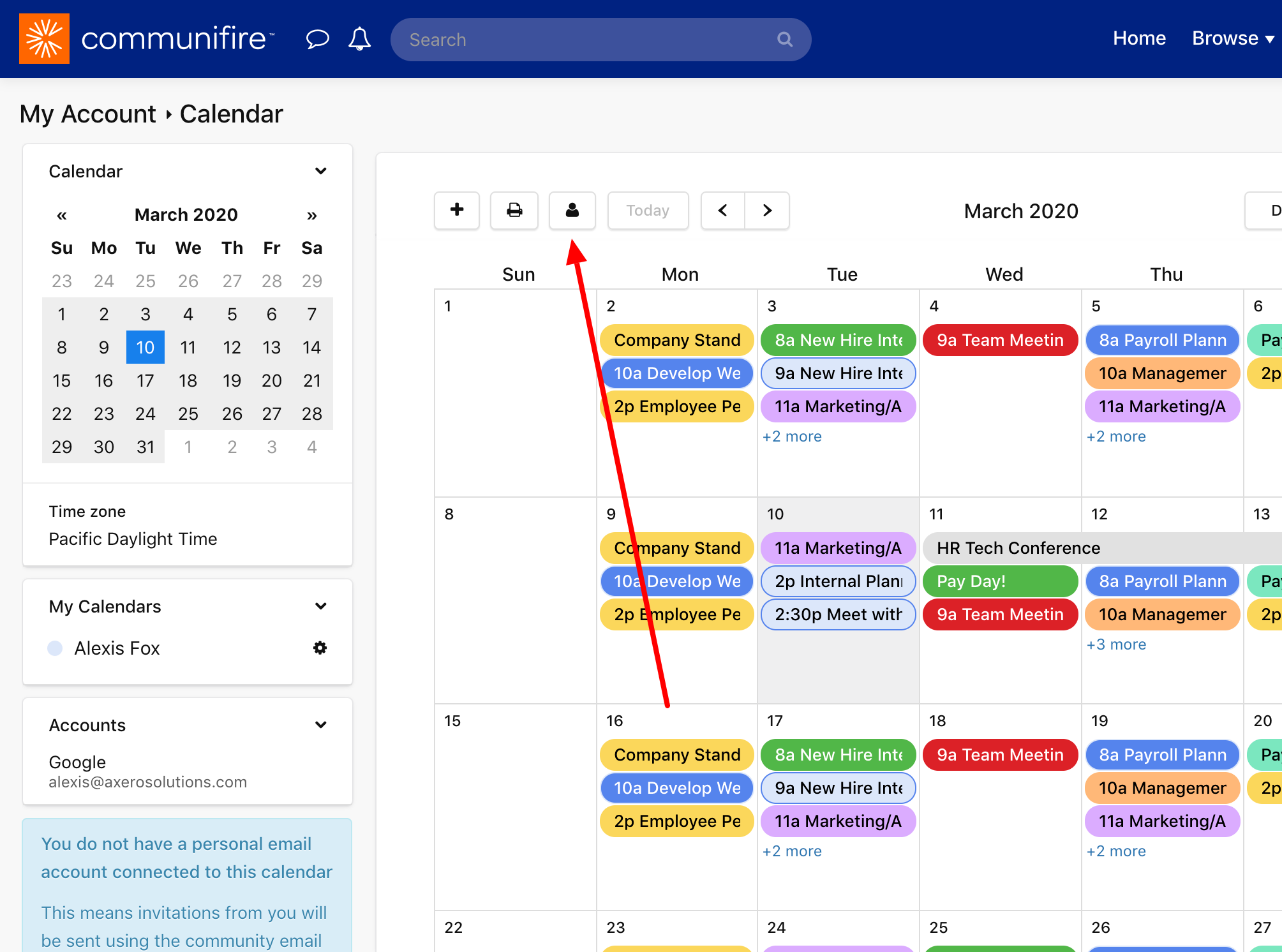 Google Calendar Sync User Setup Communifire Documentation