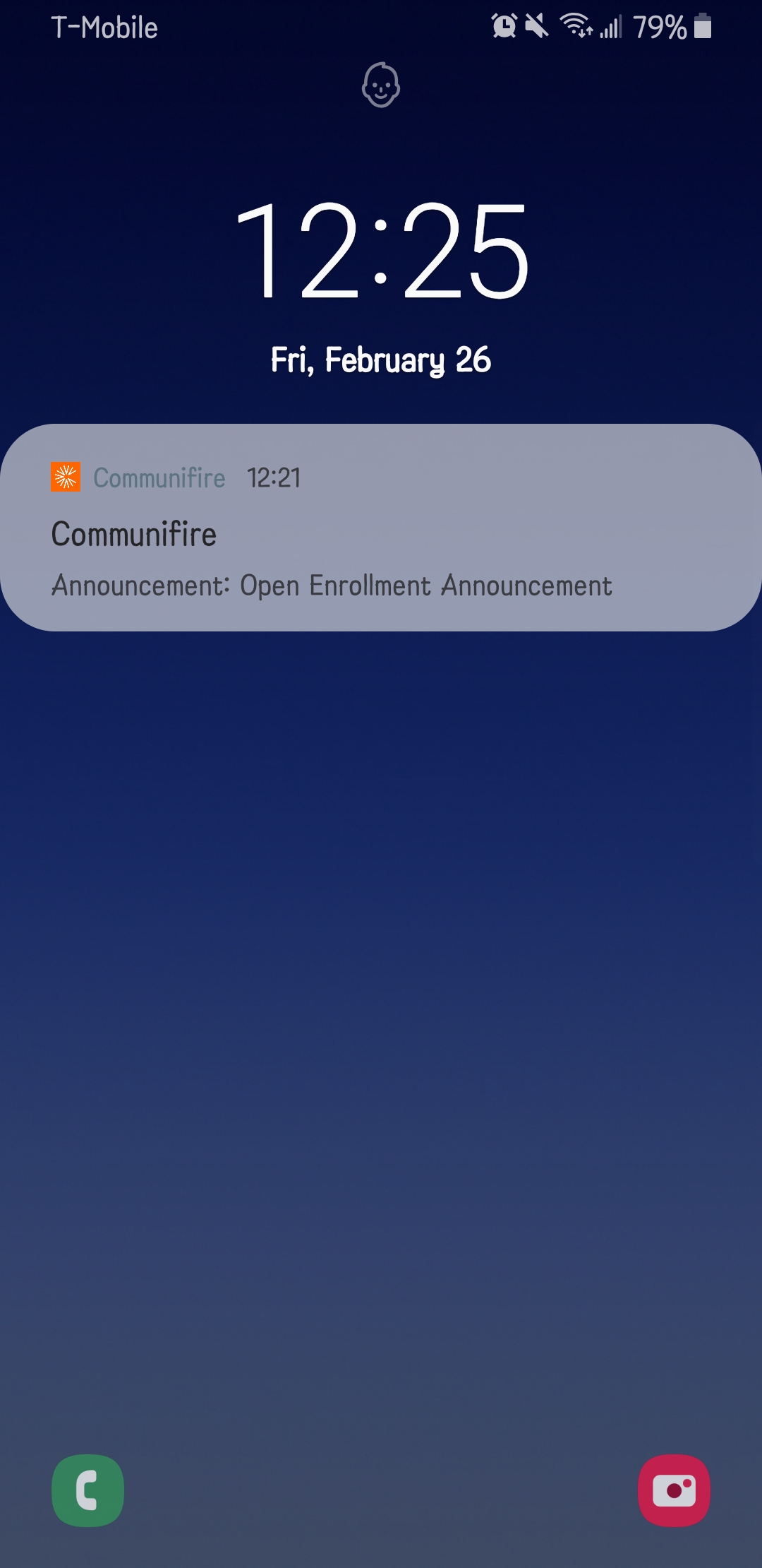 Mobile app notification example